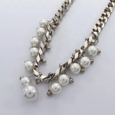 N°21 Necklace Fake Pearl Silver In Metallic