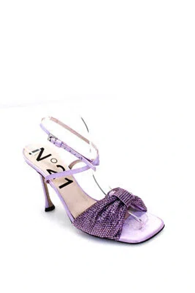 Pre-owned N°21 No. 21 Womens Bow Sandals - Lilac Size 38 In Purple