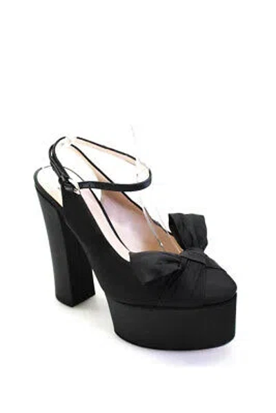 Pre-owned N°21 No. 21 Womens Satin Platform Sandals - Black+black Size 39