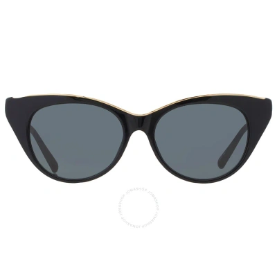 N°21 No 21 X Linda Farrow Grey Cat Eye Ladies Sunglasses N21s9c1sun 57 In Black / Gold / Grey / Yellow