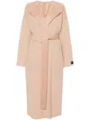 N°21 Open-front Felted Maxi Coat In Neutrals