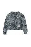 N°21 Chunky-knit Logo-appliqué Cardigan In Black