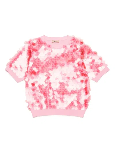 N°21 Kids' Paillette-embellished T-shirt In Pink