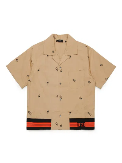 N°21 Kids' Hemd Mit Print In Nude