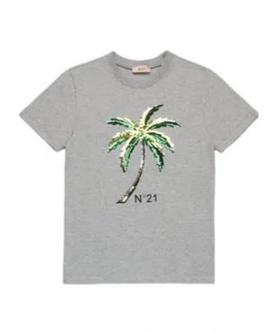 N°21 Palm Tree T-shirt In Gray