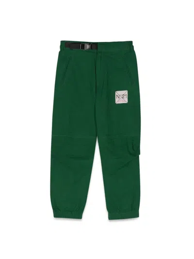 N°21 Kids' Pants With Logo Patch In Green