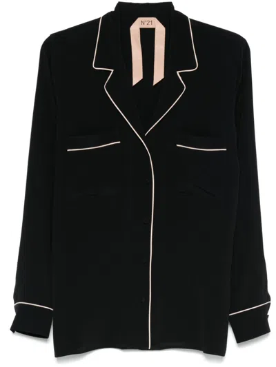 N°21 Piped Trim-detail Shirt In Black