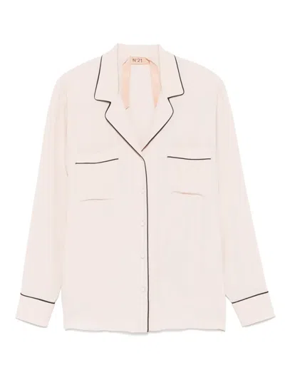 N°21 Piped-trim Detail Shirt In Pink