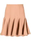 N°21 Pleated-edge Stretch-design Skirt In Nude