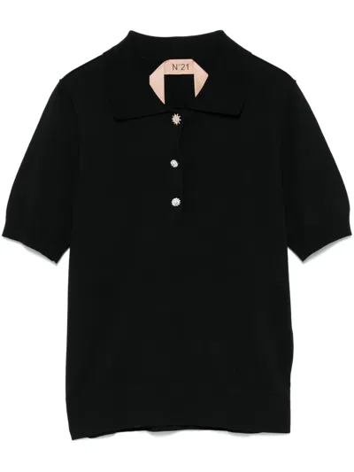 N°21 Polo Sweater In Black