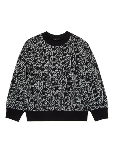 N°21 Kids' Printed Sweatshirt In Black