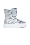 N°21 Logo-print Metallic Snow Boots In Grey