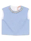 N°21 N21 Embellished Sleeveless Top In Blue