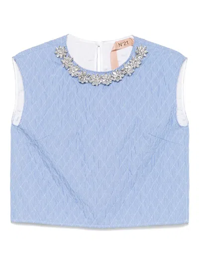 N°21 Quilted Top In Blue