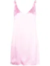 N°21 Ruched-straps V-neck Satin Dress In Rosa