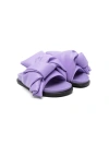 N°21 Knot-detail Leather Slides In Lilla