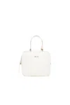 N°21 Satchel Bag With Golden Details In White