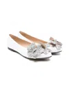 N°21 Satin Ballet Flats In White