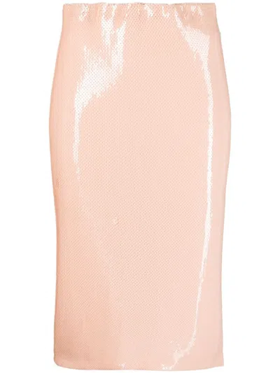 N°21 Sequin Midi Skirt In Neutrals