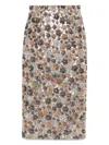 N°21 Sequin-embellished Midi Skirt In Silver