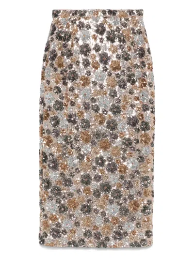 N°21 Sequin-embellished Midi Skirt
