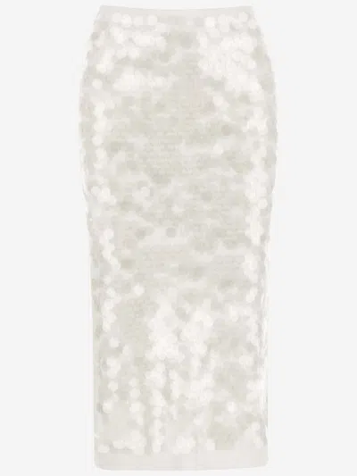 N°21 SEQUINED COTTON SKIRT