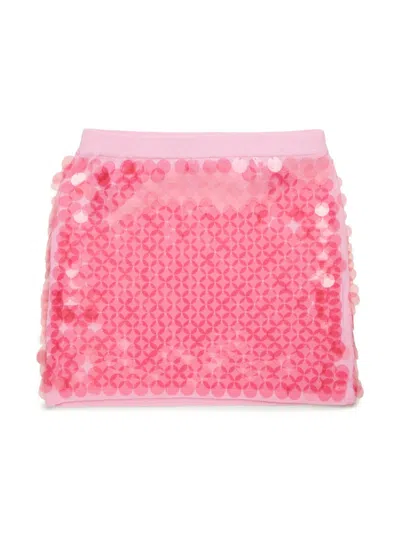 N°21 Kids' Gonna In Cotone Con Maxi Paillettes In Pink