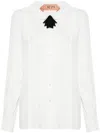 N°21 Lace-trim Shirt In 1102 Panna
