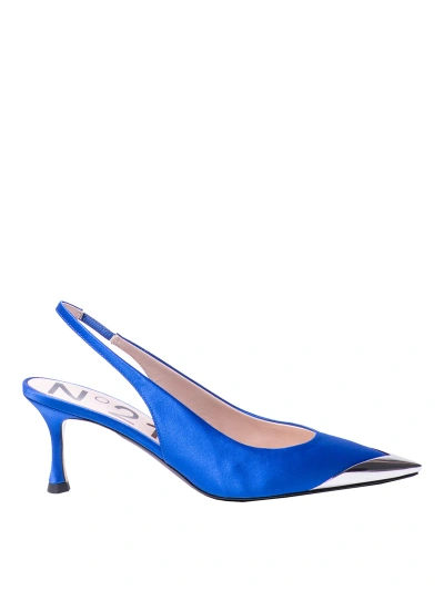 N°21 Slingback Satin Shoes In Blue