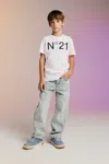 N°21 Straight Jeans With Marbled Effect In Blue