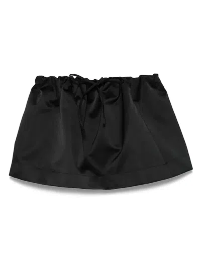 N°21 Strapless Taffeta Top In Black