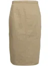 N°21 Stretch-cotton Pencil Skirt In Neutrals