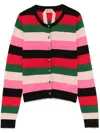 N°21 Striped Cardigan In Black