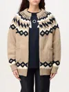 N°21 Fair Isle Wool Cardigan With Geometric Pattern In Beige