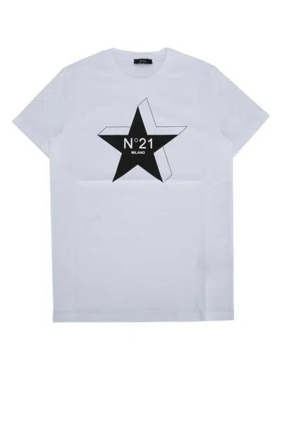 N°21 Kids' Logo-print Cotton T-shirt In 0n100