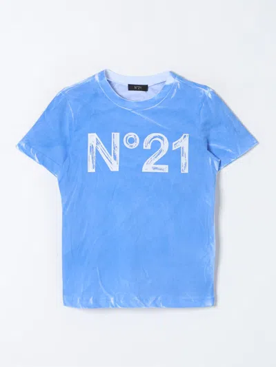 N°21 Kids' T恤 N° 21 儿童 颜色 蓝色 In Blue
