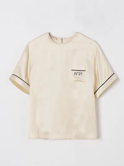 N°21 T-SHIRT N° 21 KIDS COLOR CHAMPAGNE,G47446259