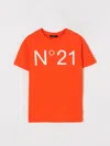 N°21 Logo-print Jersey T-shirt In Orange