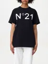 N°21 Woman T-shirt Black Size L Cotton In Black