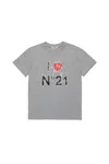 N°21 Sequin-detail Cotton T-shirt In Grey