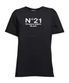 N°21 T-shirt With Round Neck And Short Sleeves In Black