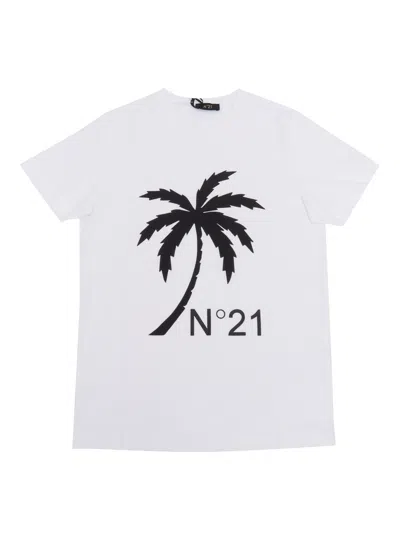N°21 Kids' T-shirts In White
