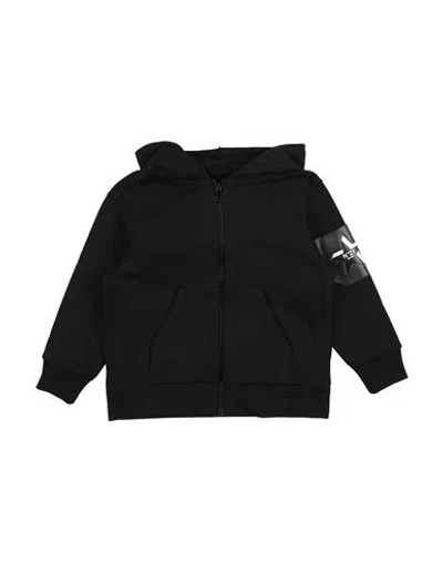 N°21 Babies' Toddler Boy Sweatshirt Black Size 6 Cotton, Polyurethane