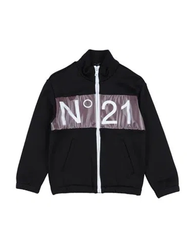 N°21 Babies' Toddler Boy Sweatshirt Black Size 6 Nylon, Cotton, Polyurethane