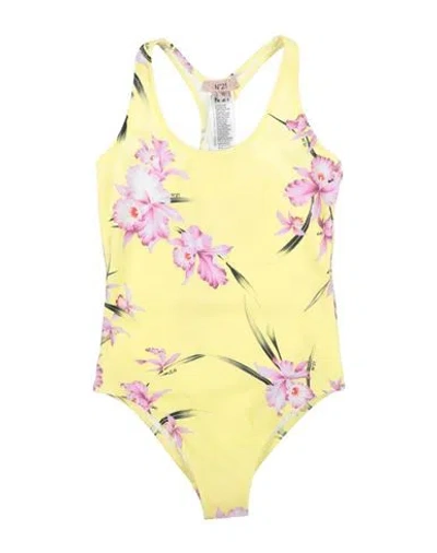 N°21 Babies' Toddler Girl One-piece Swimsuit Yellow Size 6 Nylon, Elastane