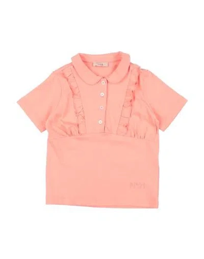 N°21 Babies' Toddler Girl Polo Shirt Apricot Size 6 Cotton In Orange