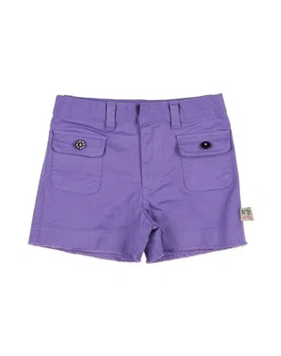 N°21 Babies' Toddler Girl Shorts & Bermuda Shorts Purple Size 4 Cotton, Elastane