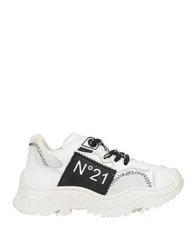 N°21 Babies' Toddler Girl Sneakers White Size 9c Soft Leather, Textile Fibers In Black