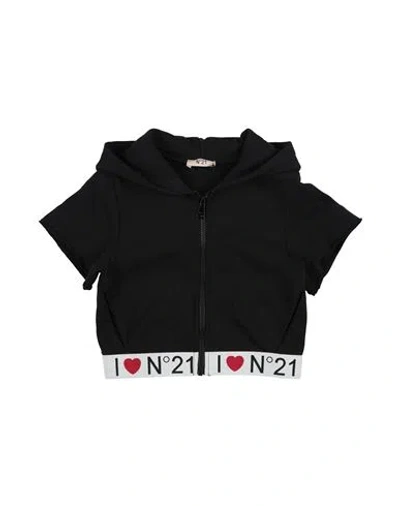 N°21 Babies' Toddler Girl Sweatshirt Black Size 6 Cotton, Nylon, Polyester, Elastane