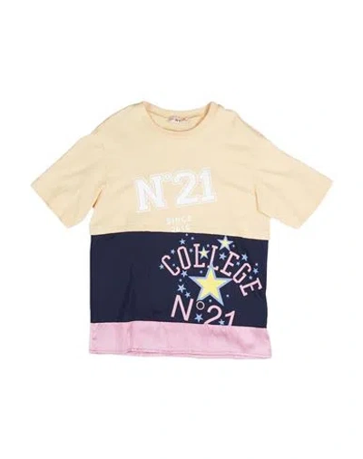 N°21 Babies' Toddler Girl T-shirt Sand Size 4 Cotton, Polyester, Elastane In Beige